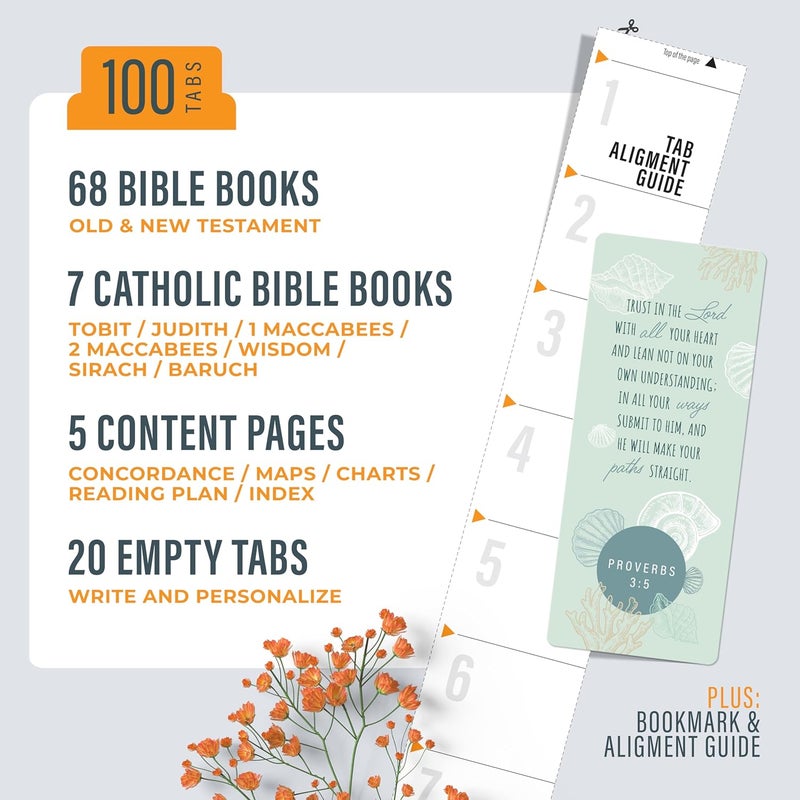 OFFILICIOUS Blue Bible Book Tabs, 100 Soft-Touch, Laminated Bible Tabs for Holy Bibles – Durable Tabs for Bible – Protestant & Catholic Bible Tabs Large Print, Bible Tabs for Women & Men - Image 3